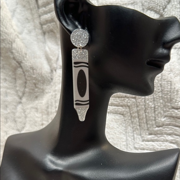 Fashion Jewelry Jewelry - Grey Crayon-Inspired Earrings